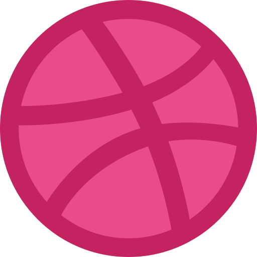 Design community, dribbble, dribbbler, pink basketball, dribbble logo icon